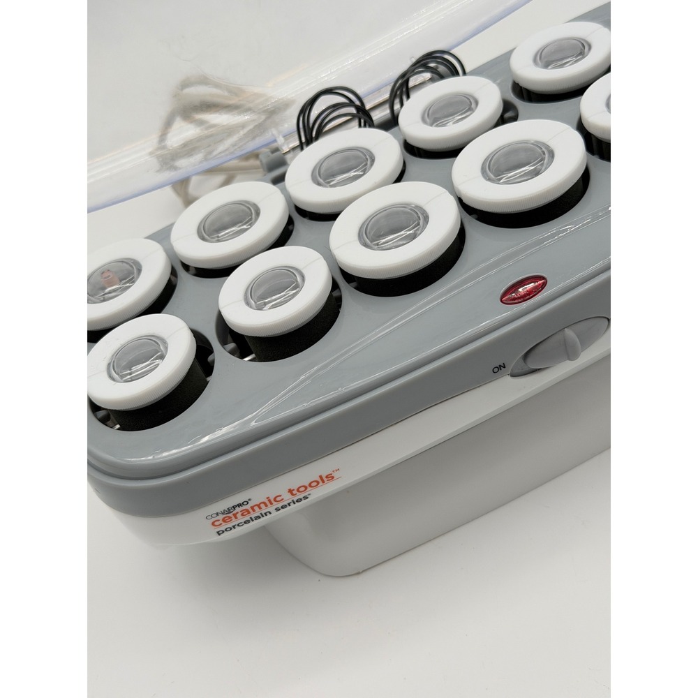 ConairPro Ceramic Tools Porcelain Series Hot Roller Set White Gray CPPCHV14 12pc